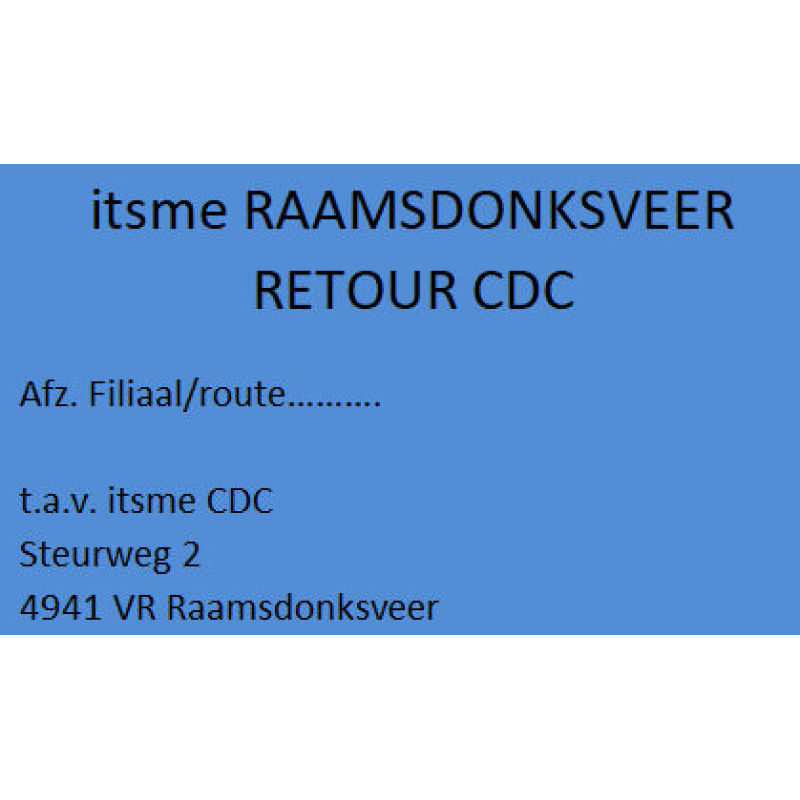 Etiket CDC Retour CDC blauw (777018)